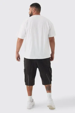 boohooMAN Plus Zip Detail Acid Wash Twill Jorts | UK| Trousers|Shorts