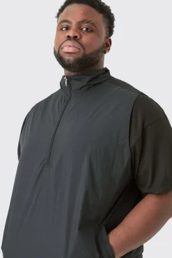 boohooMAN Plus Zip Up Lightweight Adjustable Hem Gilet | UK| Coats & Jackets