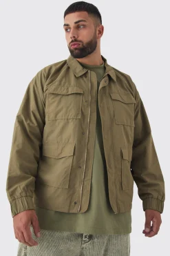 boohooMAN Plus Zip Up Lightweight Field Jacket | UK| Coats & Jackets
