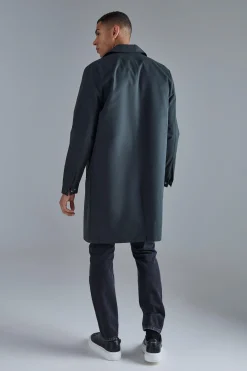 boohooMAN Pocket Detail Mid Length Mac | UK| Coats & Jackets