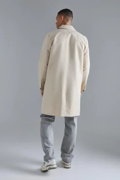 boohooMAN Pocket Detail Mid Length Mac | UK| Coats & Jackets