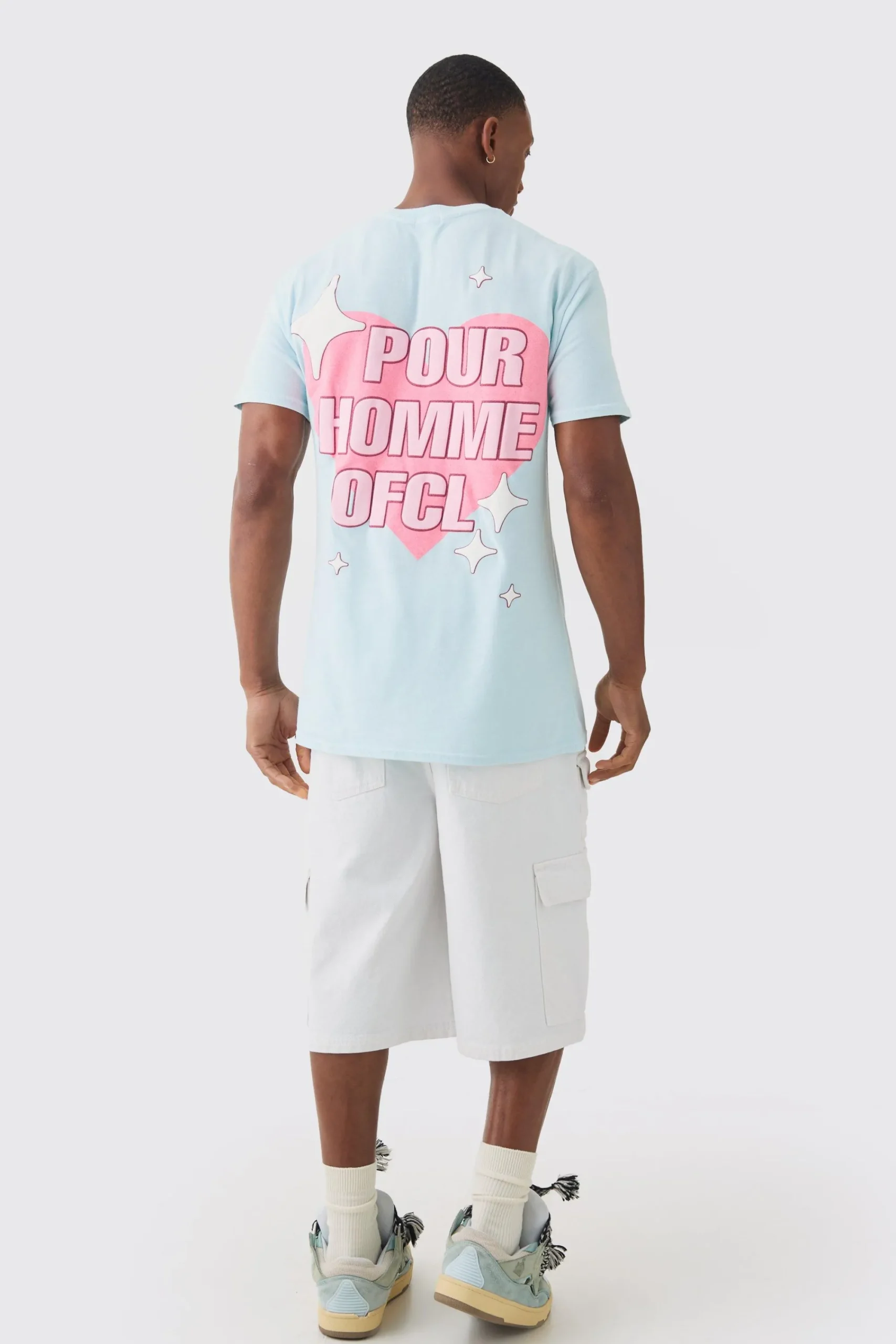 Pour Homme OFCL Heart Print Wash T-shirt | UK^boohooMAN New