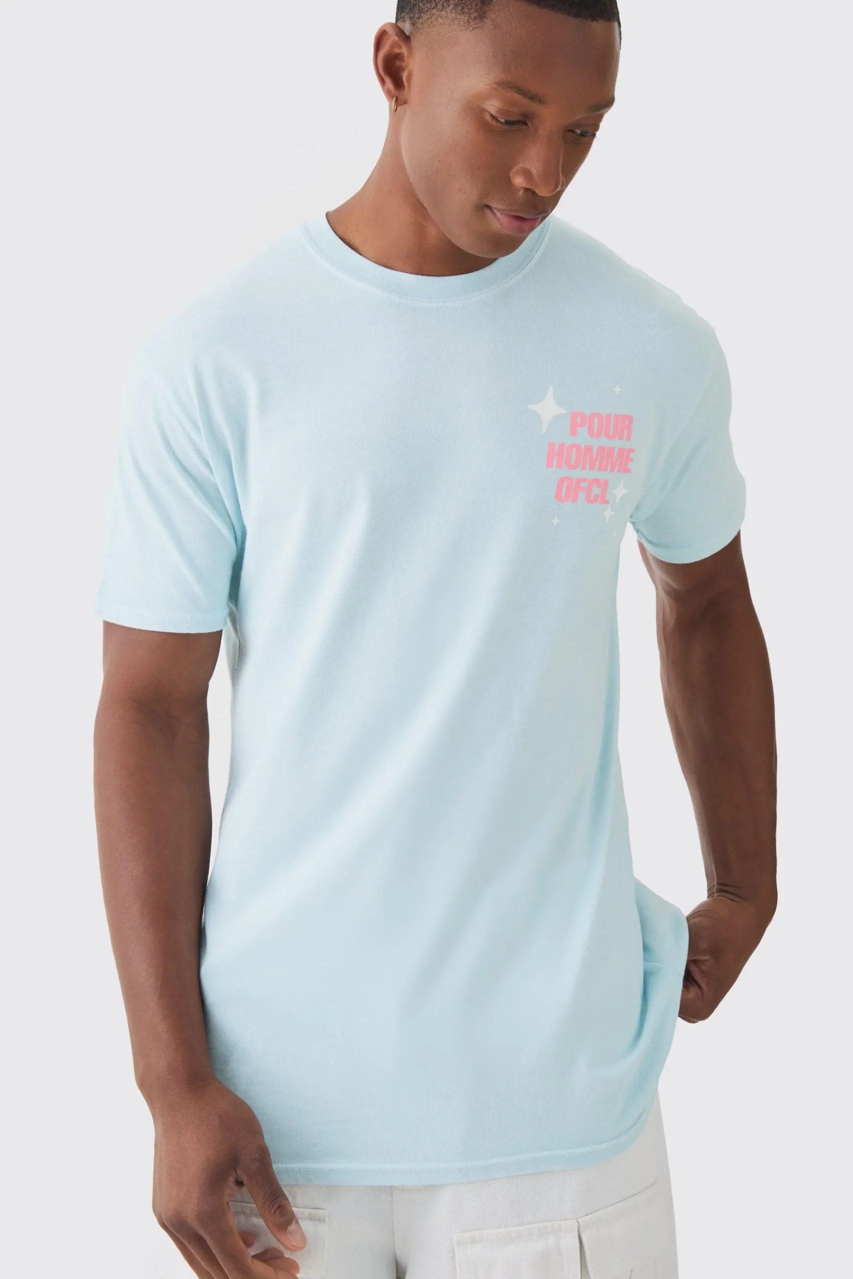 Pour Homme OFCL Heart Print Wash T-shirt | UK^boohooMAN New