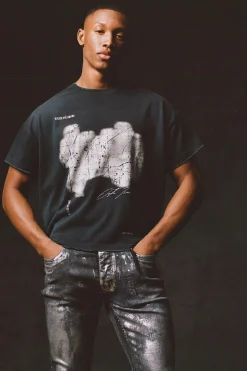 Premium Oversized Cropped Baby Washed & Printed T-shirt | UK^boohooMAN Best