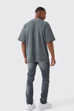 Premium Oversized Faux Layer Washed & Printed T-shirt | UK^boohooMAN