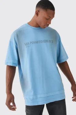 Premium Oversized Faux Layer Washed & Embroidered T-shirt | UK^boohooMAN Best