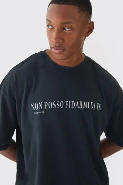 Premium Oversized Faux Layer Washed & Embroidered T-shirt | UK^boohooMAN Online