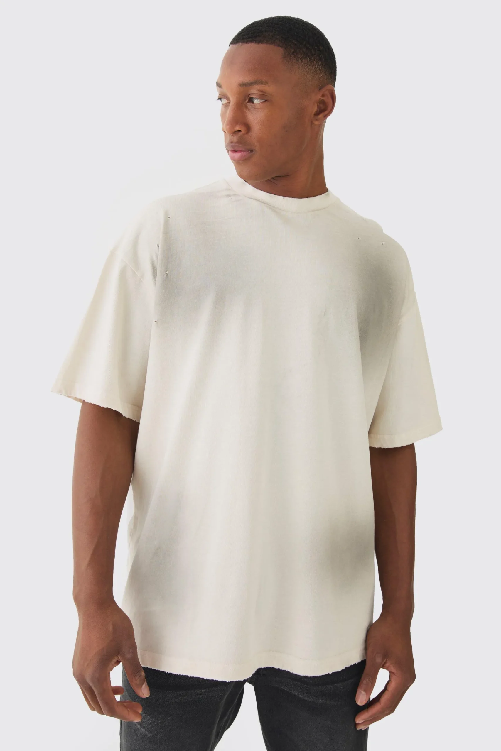 Premium Oversized Top Stitched & Washed T-shirt | UK^boohooMAN Outlet