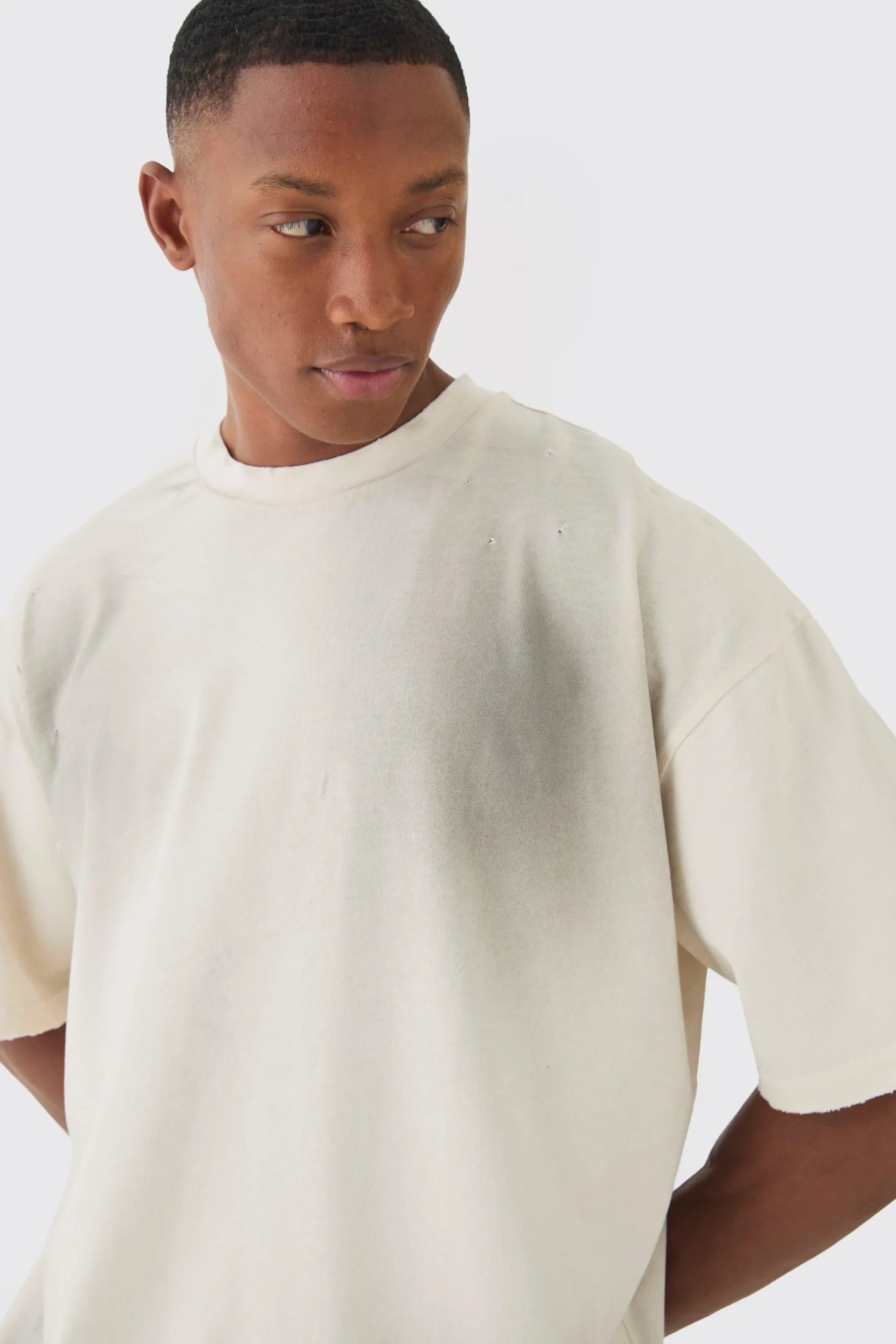 Premium Oversized Top Stitched & Washed T-shirt | UK^boohooMAN Outlet