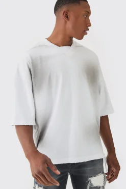 Premium Oversized V Neck Dropped Shoulder Top Stitched, Washed T-shirt | UK^boohooMAN Hot