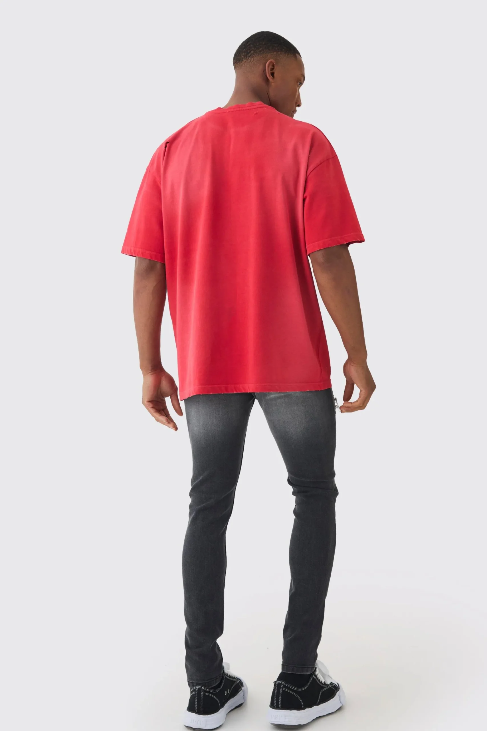 Premium Oversized Washed & Printed T-shirt | UK^boohooMAN Discount