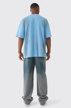 Premium Oversized Washed & Printed T-shirt | UK^boohooMAN Sale