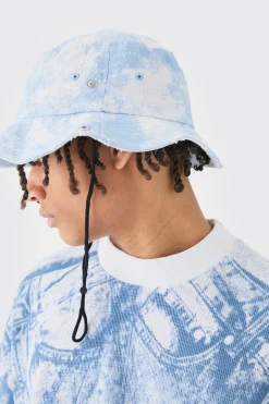 boohooMAN Printed Tie Dye Boonie Hat In | UK| Hats & Caps