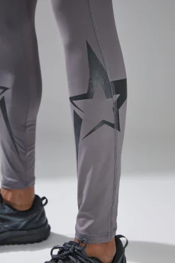 boohooMAN P-Star Active Base Layer Leggings With Star Print | UK| Trousers