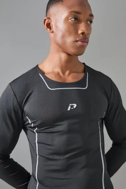 P-Star Active Muscle Fit Moto Base Layer T-Shirt | UK^boohooMAN Outlet