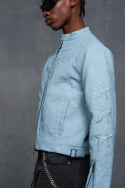 boohooMAN P-Star Boxy Faux Leather Panelled MOTO Jacket | UK| Coats & Jackets