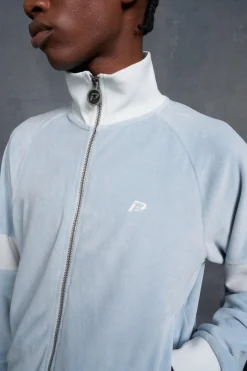 boohooMAN P-Star Funnel Neck Velour Track Top | UK| Sets & Co-Ords|Hoodies & Sweatshirts