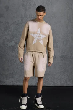 boohooMAN P-Star Loose Fit Washed Jersey Shorts With Distressing | UK| Shorts