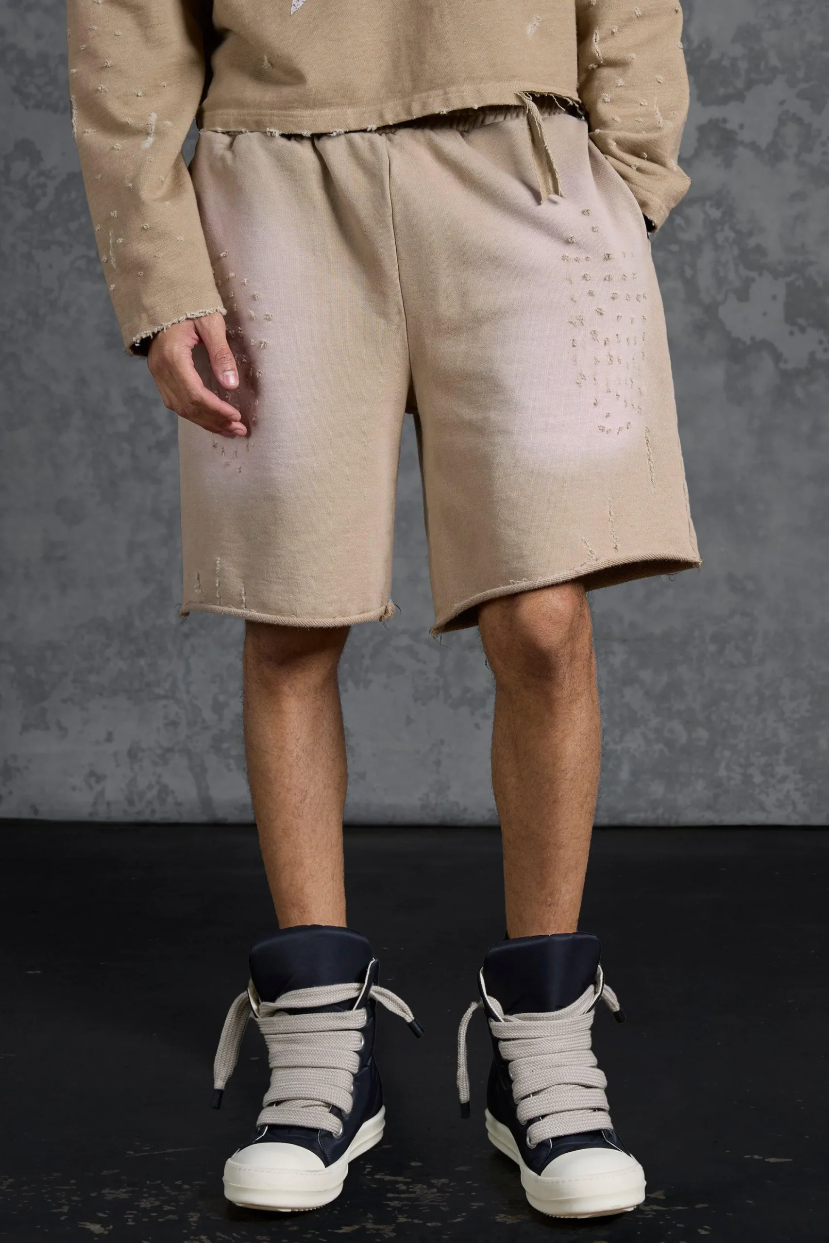 boohooMAN P-Star Loose Fit Washed Jersey Shorts With Distressing | UK| Shorts