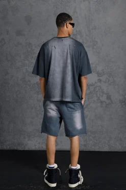 boohooMAN P-Star Loose Fit Washed Jersey Shorts With Distressing | UK| Shorts|Sets & Co-Ords