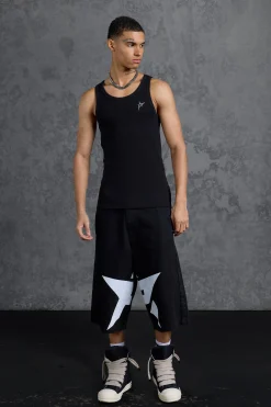P-Star Muscle Fit Metal Branded Ribbed Vest | UK^boohooMAN Clearance