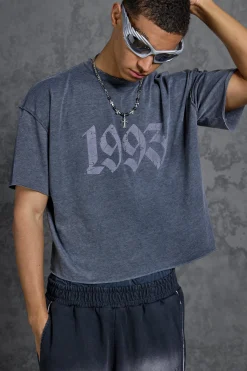 P-Star Oversized Boxy Soft Touch 1993 Burnout T-Shirt | UK^boohooMAN Online