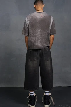 P-Star Oversized Boxy Soft Touch P-Star Burnout T-Shirt | UK^boohooMAN Online