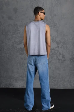 P-Star Oversized Boxy Tank Top With Graffiti Print | UK^boohooMAN Hot