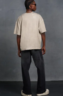 P-Star Oversized Boxy T-Shirt With Flag Print | UK^boohooMAN Clearance