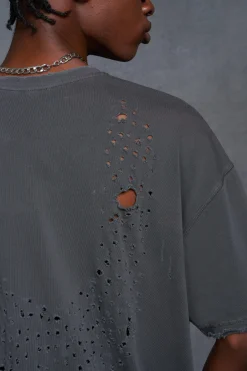 P-Star Oversized Boxy Washed T-Shirt With Skull Print | UK^boohooMAN