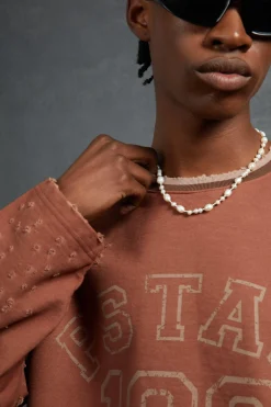 boohooMAN P-Star Oversized Cropped Sweatshirt With 100 Print | UK| Sets & Co-Ords|Hoodies & Sweatshirts