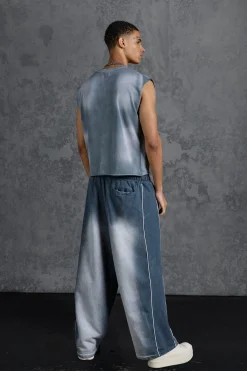 P-Star Oversized Cropped Tank Top With Chest Print | UK^boohooMAN Hot