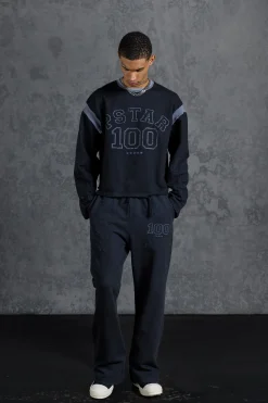 boohooMAN P-Star Slim Fit Flare Joggers With Distressing | UK| Joggers