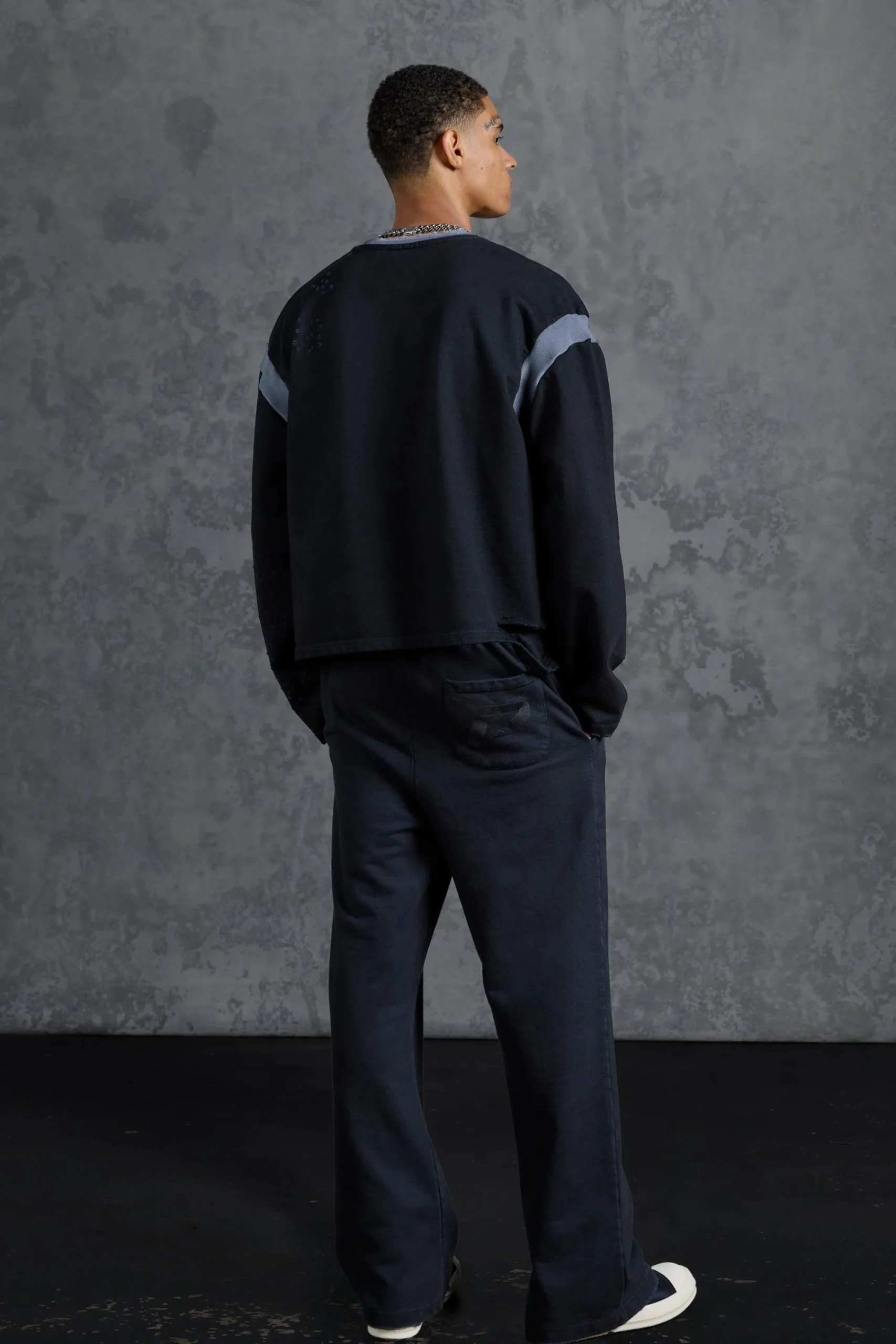 boohooMAN P-Star Slim Fit Flare Joggers With Distressing | UK| Joggers