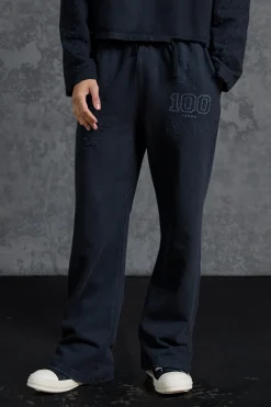 boohooMAN P-Star Slim Fit Flare Joggers With Distressing | UK| Joggers