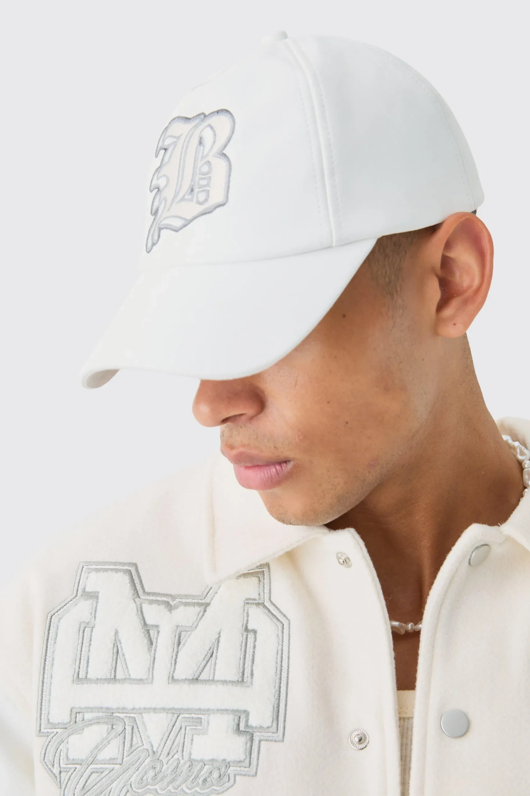boohooMAN PU Applique Cap In | UK| Hats & Caps