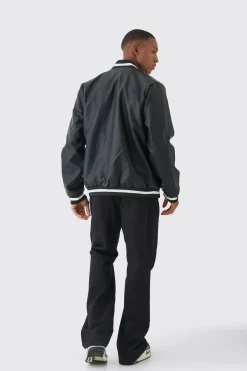 boohooMAN Pu Badge Varsity Jacket | UK| Coats & Jackets