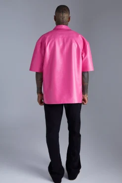 boohooMAN Pu Boxy Oversized Shirt | UK| Shirts