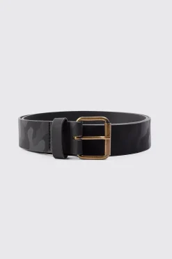 boohooMAN PU Camo Belt In | UK| Belts