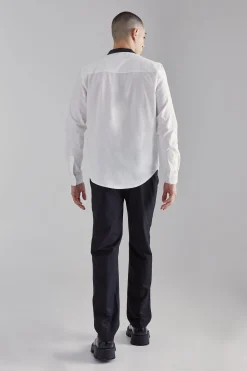 boohooMAN Pu Grandad Collar Poplin Shirt | UK| Shirts