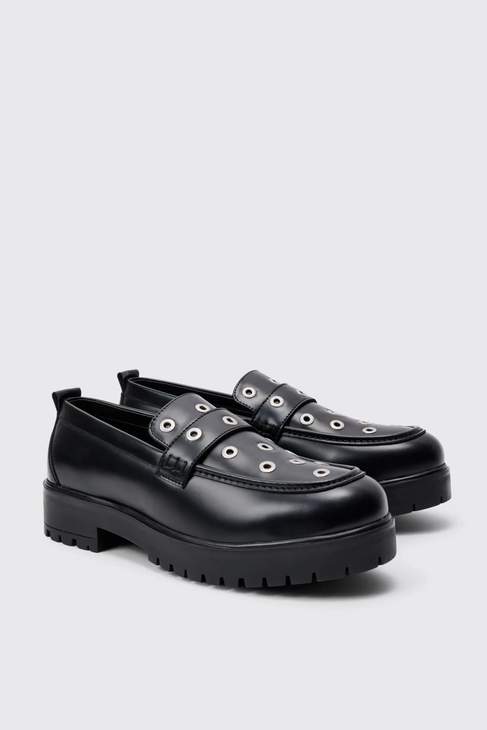 boohooMAN Pu Loafer With Eyelet Detail In | UK| Smart Shoes