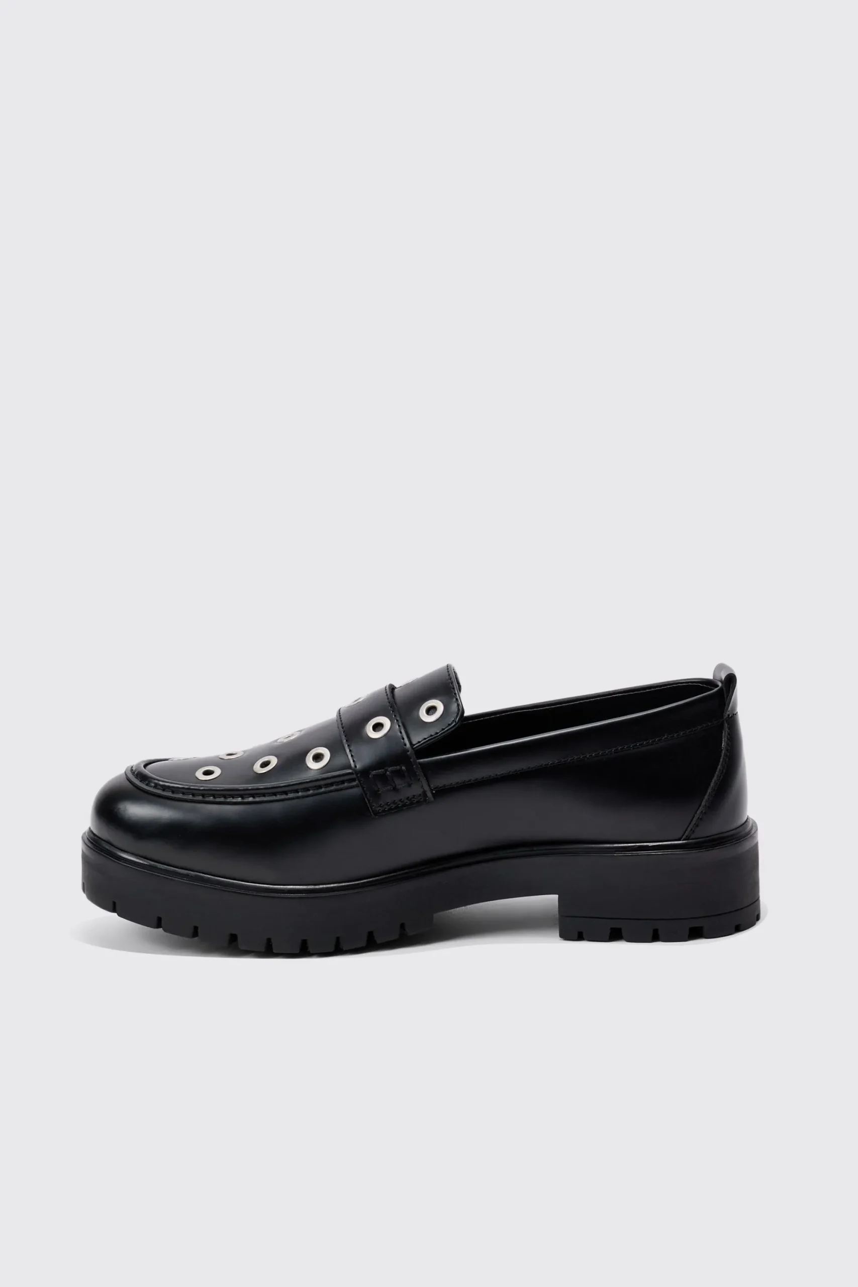 boohooMAN Pu Loafer With Eyelet Detail In | UK| Smart Shoes