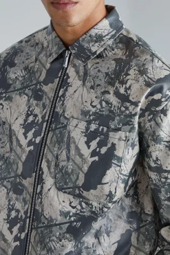 boohooMAN Pu Long Sleeve Boxy Abstract Shirt | UK| Sets & Co-Ords