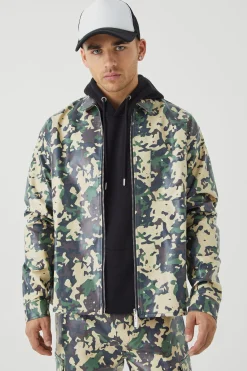 boohooMAN Pu Long Sleeve Boxy Camouflage Shirt | UK| Sets & Co-Ords