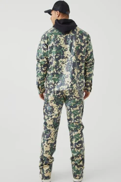 boohooMAN Pu Long Sleeve Boxy Camouflage Shirt | UK| Sets & Co-Ords