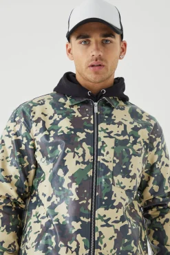 boohooMAN Pu Long Sleeve Boxy Camouflage Shirt | UK| Sets & Co-Ords
