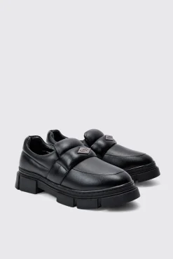 boohooMAN PU Padded Slip On Loafer In | UK| Smart Shoes