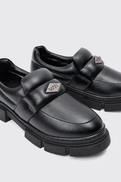 boohooMAN PU Padded Slip On Loafer In | UK| Smart Shoes