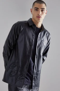 boohooMAN Pu Paisley Embroidered Set | UK| Sets & Co-Ords