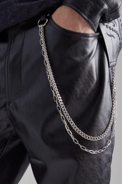 boohooMAN Pu Paisley Embroidered Slim Trouser | UK| Sets & Co-Ords